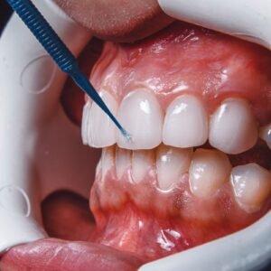 close-up of a person's mouth